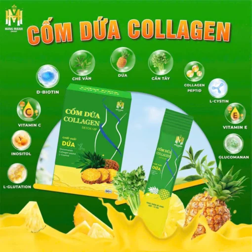 Cốm Dứa Collagen Detox Vip, Detox dứa bổ sung collagen, làm đẹp da, đẹp dáng, chống lão hoá da - Ảnh 5