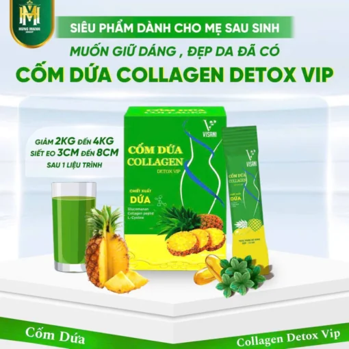 Cốm Dứa Collagen Detox Vip, Detox dứa bổ sung collagen, làm đẹp da, đẹp dáng, chống lão hoá da - Ảnh 8