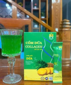 Cốm Dứa Collagen Detox Vip, Detox dứa bổ sung collagen, làm đẹp da, đẹp dáng, chống lão hoá da